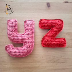L'alphabet en minuscule de a à z, au crochet.