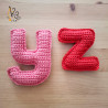 L'alphabet en minuscule de a à z, au crochet.