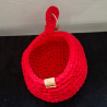 Panier suspendu rouge en trapilho