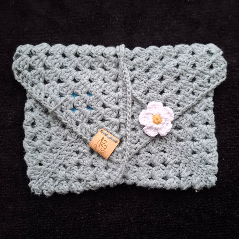 Pochette pour livre de poche, couleur vert d'eau.