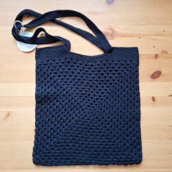 Sac cabas noir, en coton.