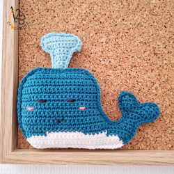 Le tableau baleine est composé d'une baleine crochetée par mes soins.